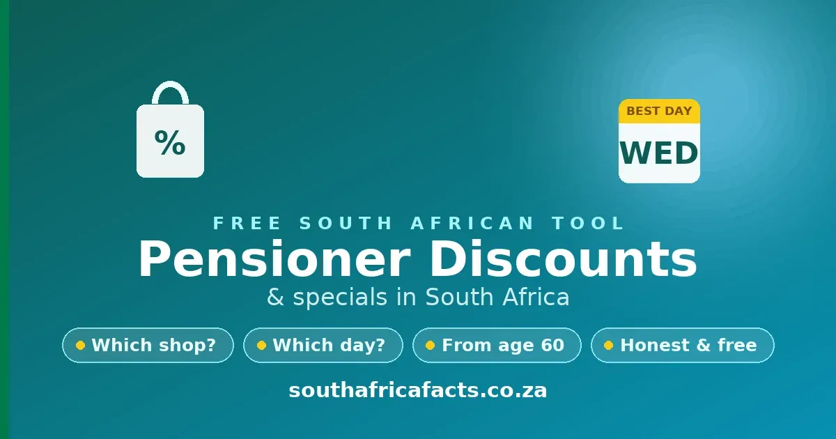 Pensioner Discounts & Specials Finder (South Africa)