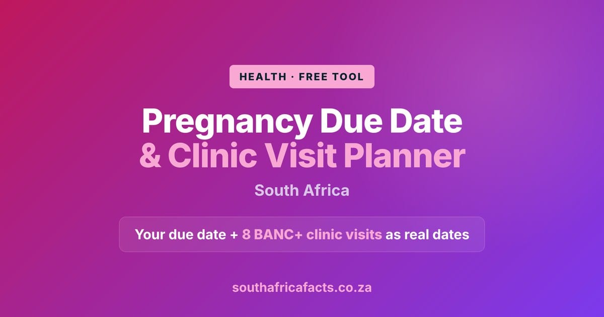 Pregnancy Due Date and Clinic Visit Planner for South Africa social card
