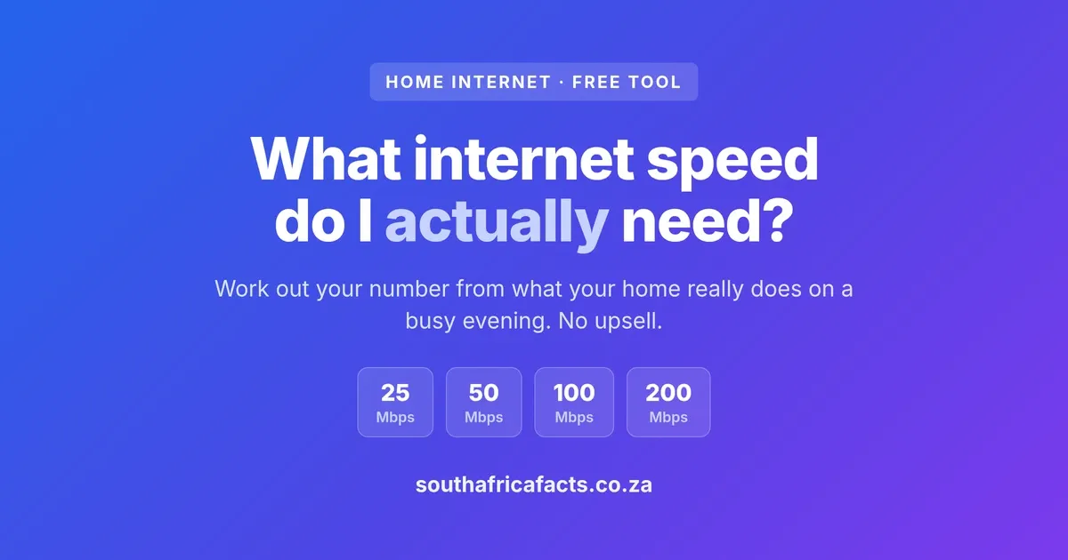 Guide to choosing home internet speed in South Africa, how many Mbps you need for streaming, working from home and gaming.