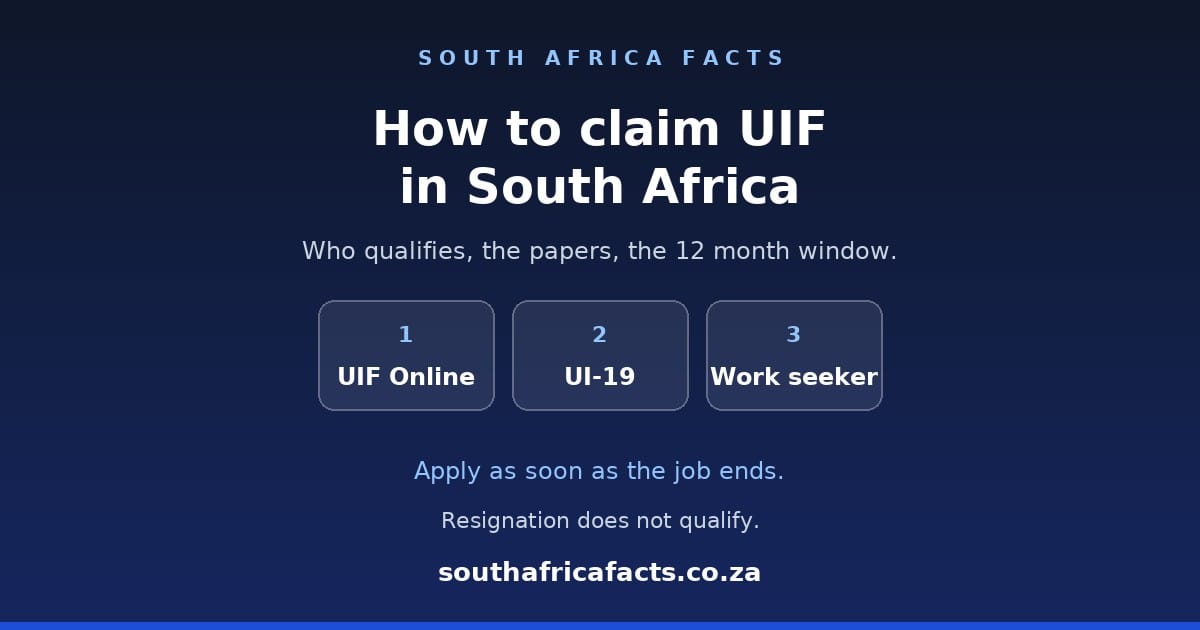 How to claim UIF unemployment benefits in South Africa, covering UIF Online, the UI-19, work seeker registration and the twelve month deadline.