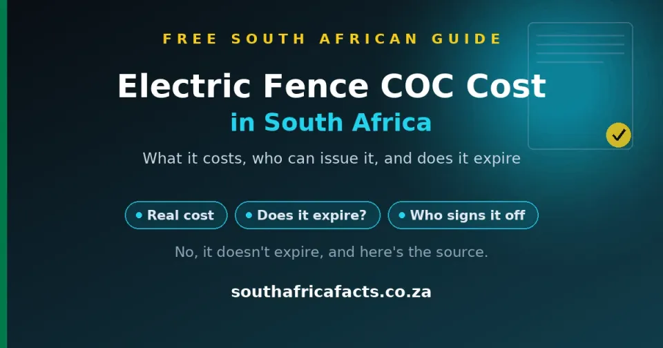 Electric Fence Certificate of Compliance (COC) Cost in South Africa